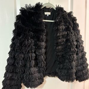 Jolt Women's Textured Black Teddy Jacket